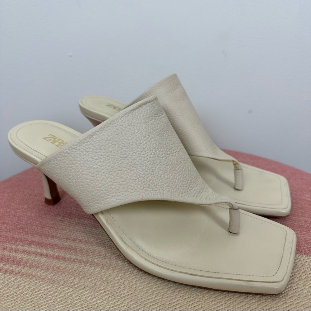 Zara Cream Heeled Sandals